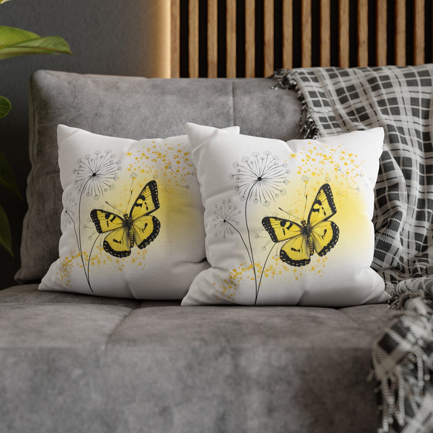 Tyynynpäällinen keltainen perhonen