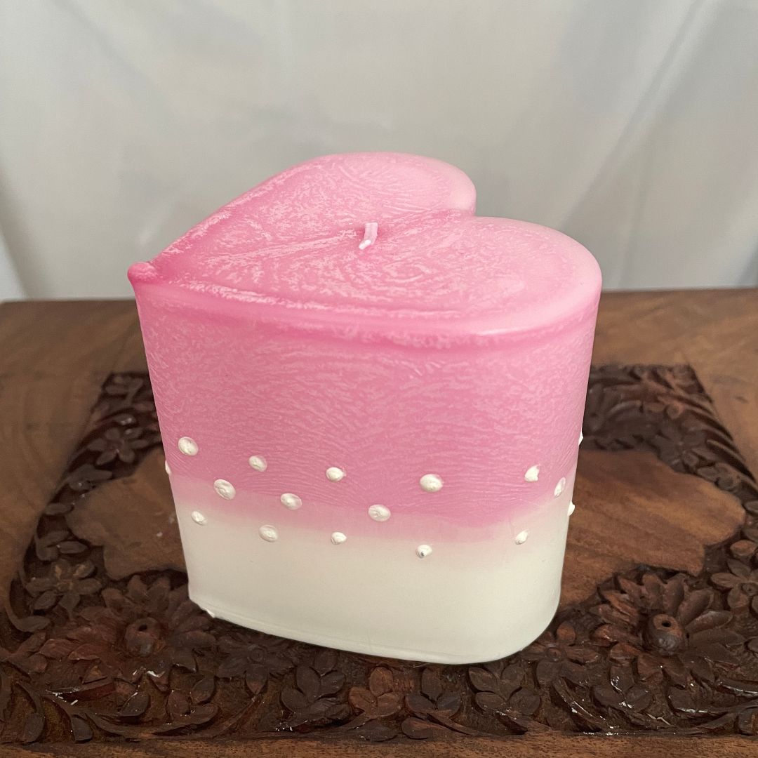 pinki-sydänkynttilä-Kaikkea-Kaunista