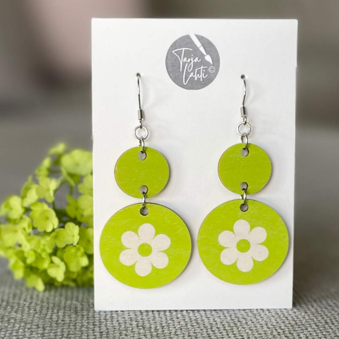 Limen väriset pyöreät kukkakorvakorut | Kaikkea Kaunista