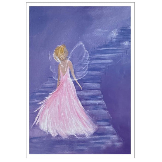 Pinkkiasuinen enkeli portailla | Kaikkea Kaunista